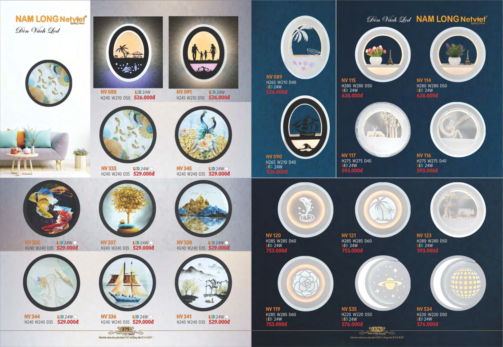 Bảng giá đèn trang trí Nam Long